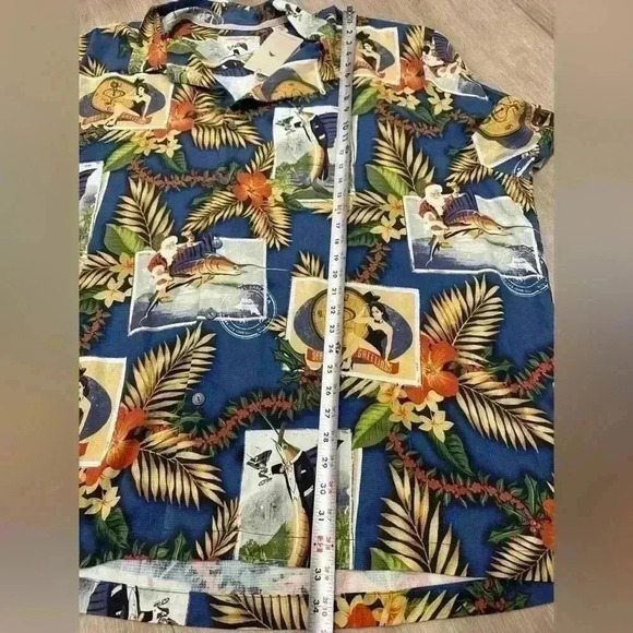 4XB Tommy Bahama sports jungle shade Silk Shirt season greetings button down - Picture 9 of 9